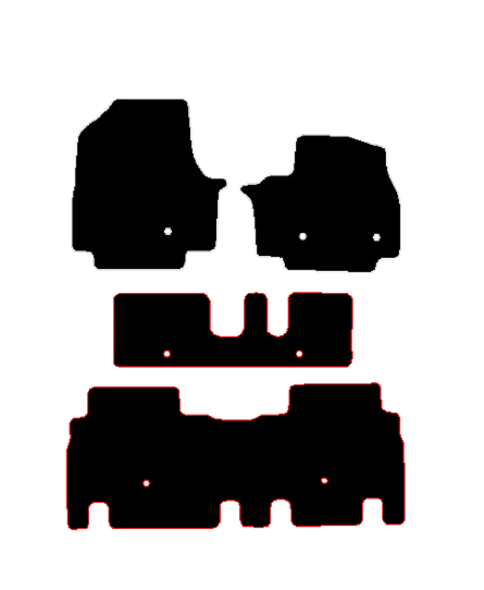 Kia EV9 (2024-2024) Car Mats (7 Seat) Mat Shape