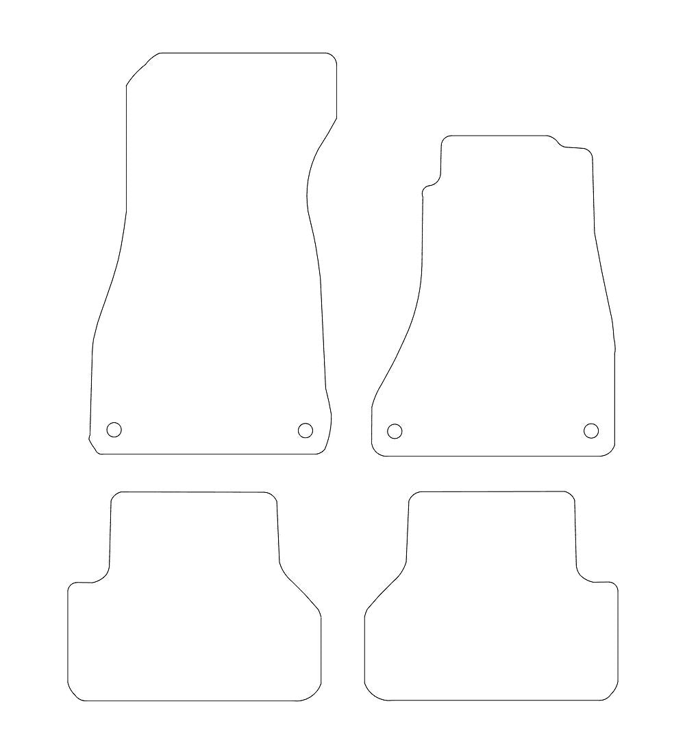 Audi A4 (2016-2024) Car Mats (4-clips) Mat Shape